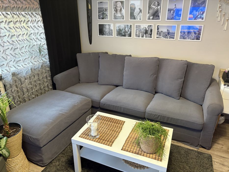 Sofa GRÖNLID z dużą pufą