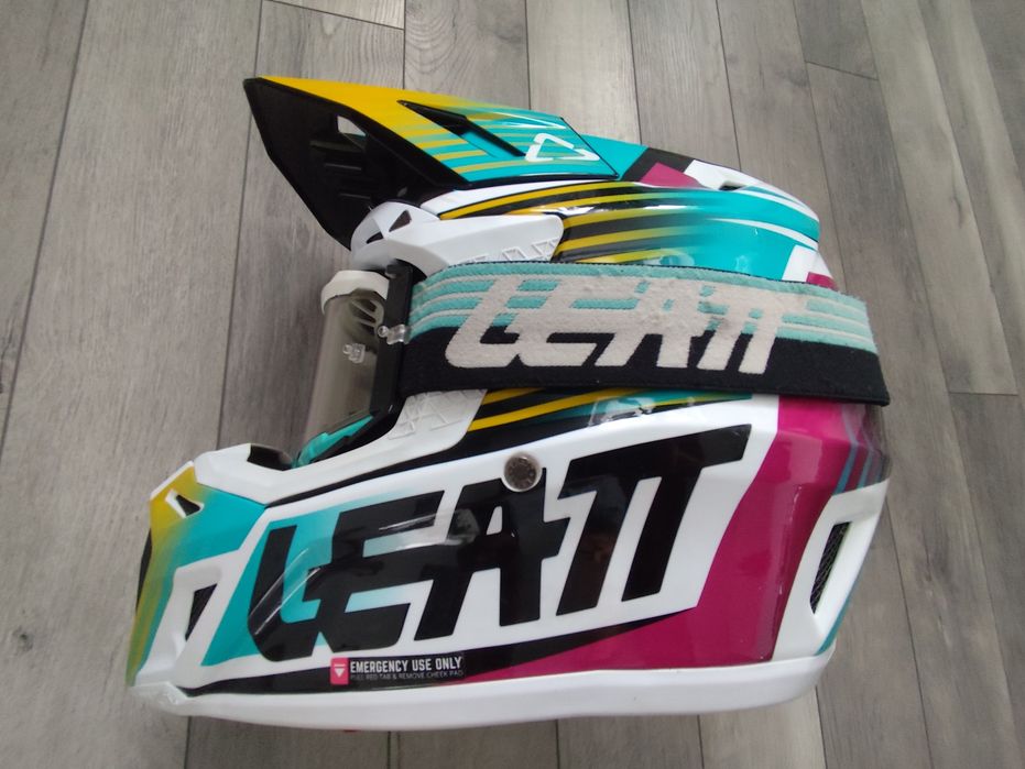 Kask cross LEATT MOTO 8.5 V22 AQUA (+GOGLE VELOCITY 5.5) roz "M"