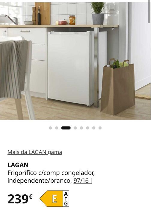 Frigorífico c/comp congelador, independente/branco, 97/16 l, IKEA LAGAN
