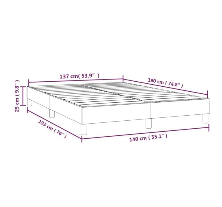 Novo! Estrutura de cama com molas 140•190