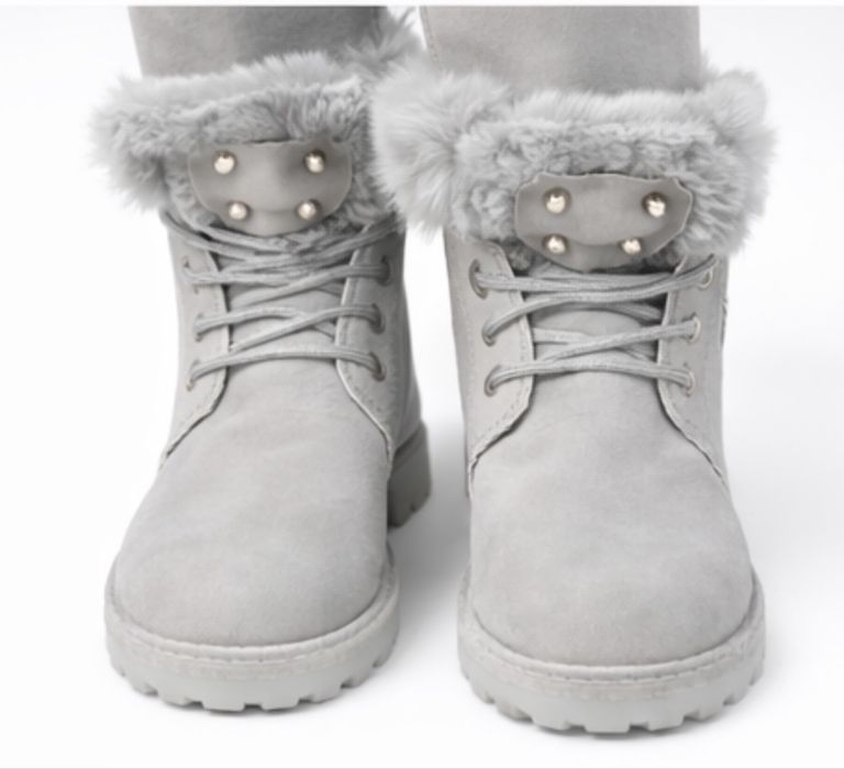 Szare   TIMBERKI Trapery OCIEPLANE Futerko r. 37