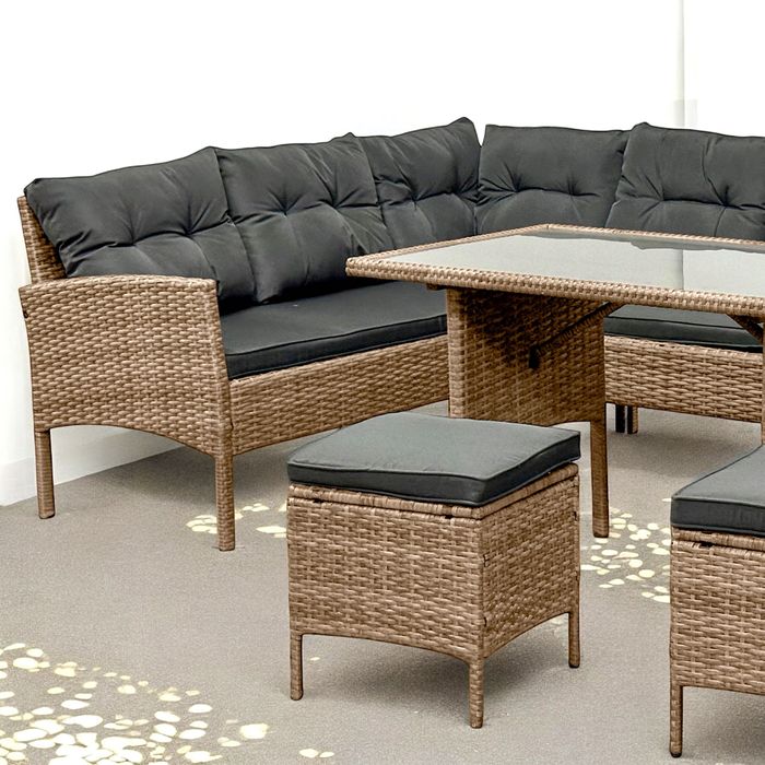 Nowe meble ogrodowe NAROŻNIK technorattan komplet wypoczynkowy TARAS