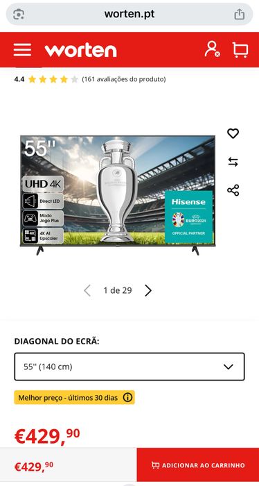 Televisão Hisense 4k Ultra HD de 55” , ler descricão