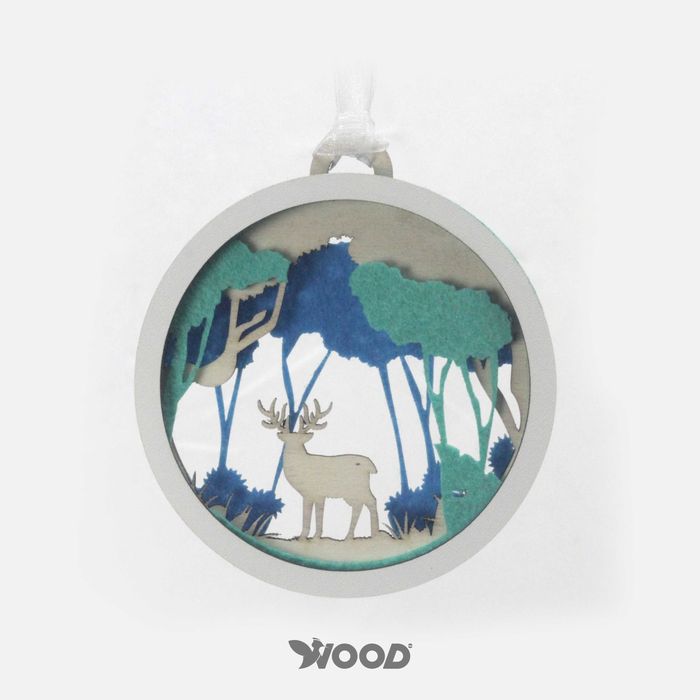 Enfeites/Bolas de Natal em Madeira - efeito 3D