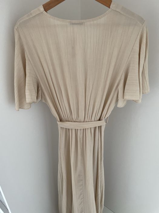 Piękna elegancka sukienka maxi falbanka z wiązaniem NOWA