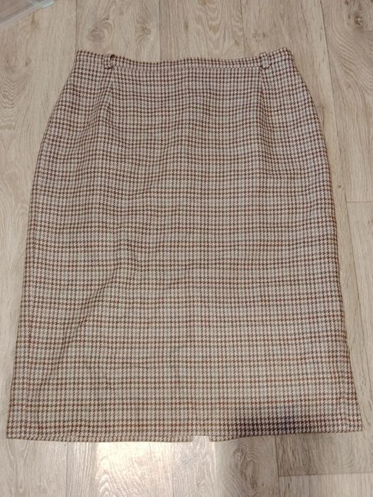 Elegancka wełniana spódnica Eastex 42/44 krata