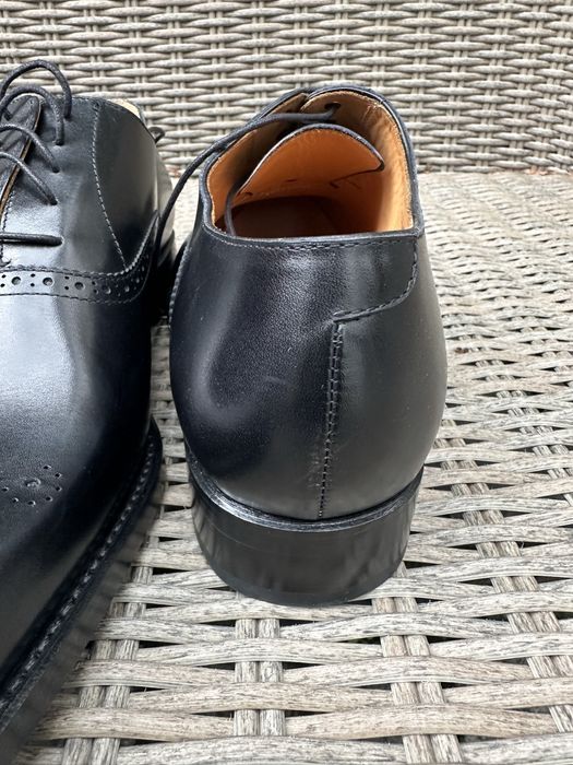 Luksusowe oksfordy Hammerstein Premium | Czarne Skóra Handcrafted | Rozmiar 46