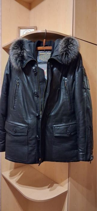 Куртка кожаная аляска