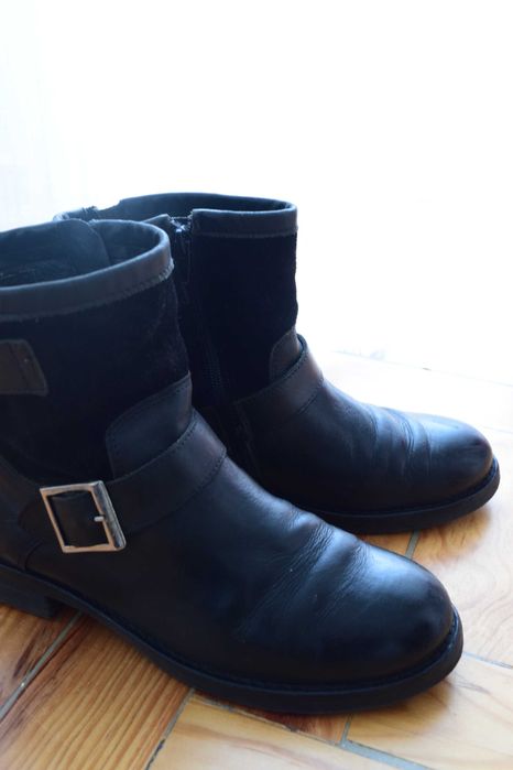 Botas de senhora de pele e camurça 38