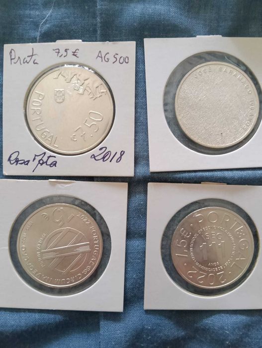 Prata 4 moedas de 7,5 euros