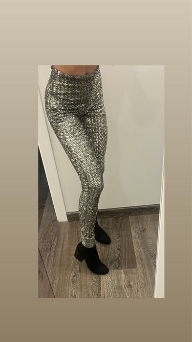 Spodnie na sylwestra leginsy z cekinami na impreze polo ralph lauren