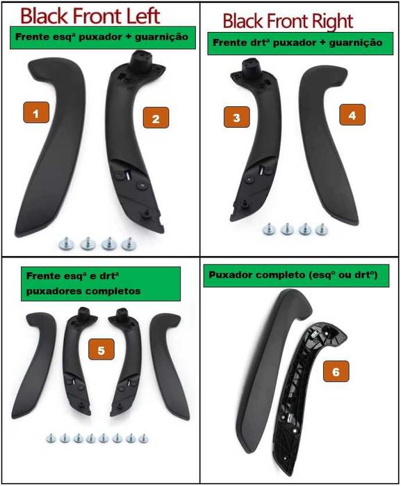 Maçaneta interna da porta Renault Opel Dacia Citroen