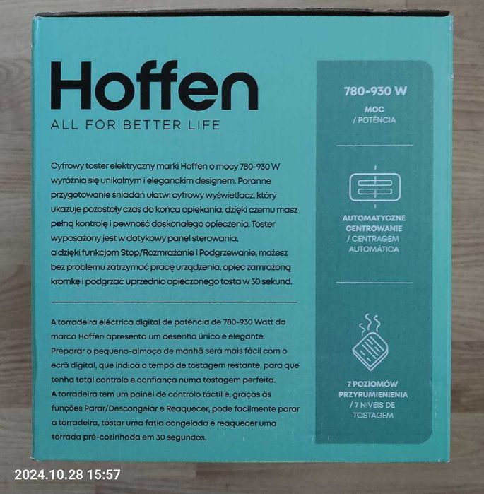 Cyfrowy toster elektryczny marki Hoffen