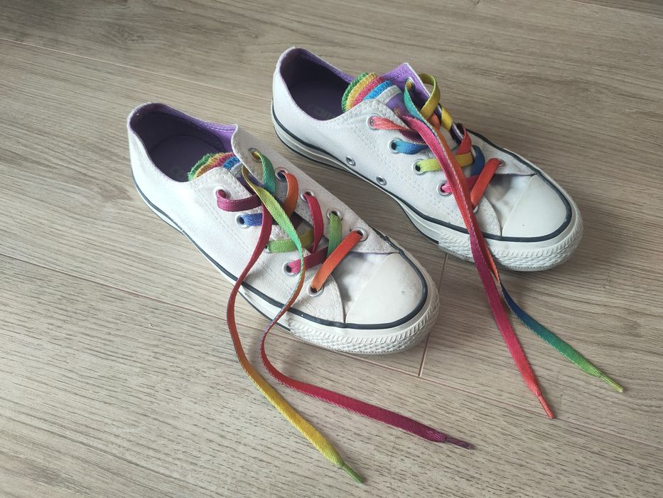 Kolorowe tęczowe trampki Converse r.37