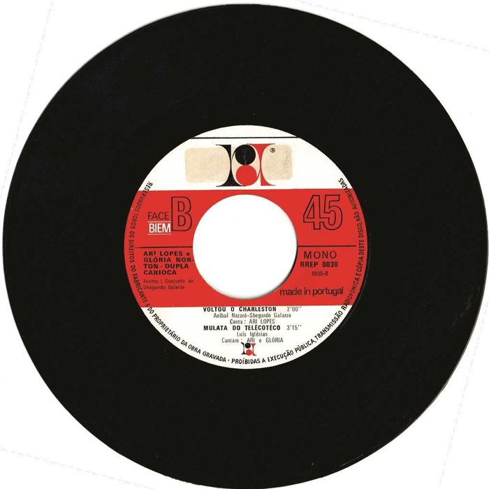 Ary Lopes e Glória Norton - Yé Yé do nariz vinil 43 Rpm