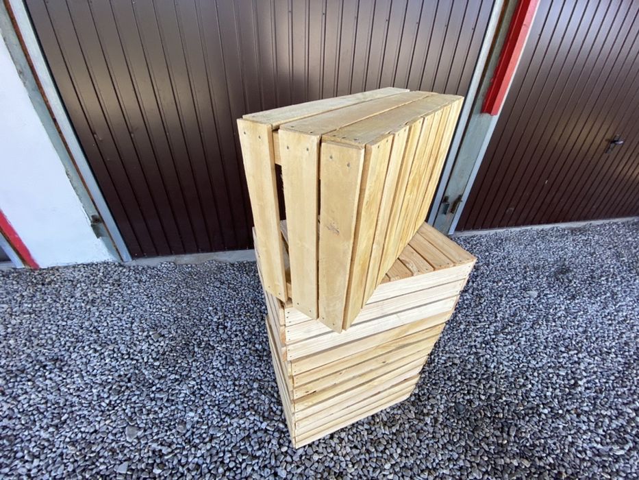 Nowe drewniane skrzynki sosnowe do lokalu, na meble, dekoarcyjne