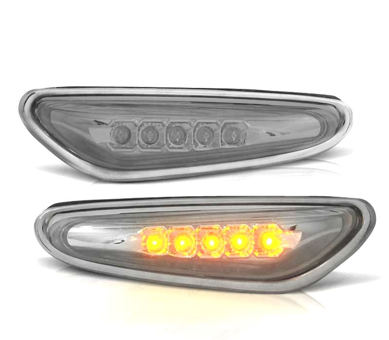 PISCAS LATERAIS LED BMW E46 E60 X3 E83 01-05 CRISTAL CLARO CROMADO