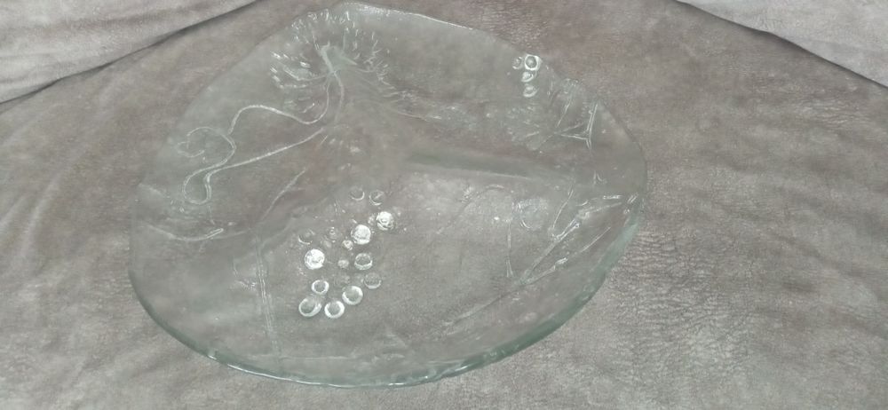 Patera, półmisek, szkło, szklana, trójdzielna