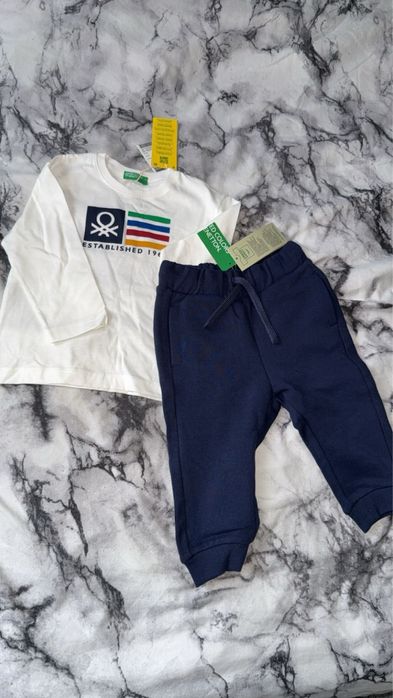 Nowe z metka spodnie Benetton i bluzka Benetton rozmiar 86