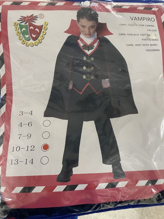 Fantasia Vampiro 10-12 anos