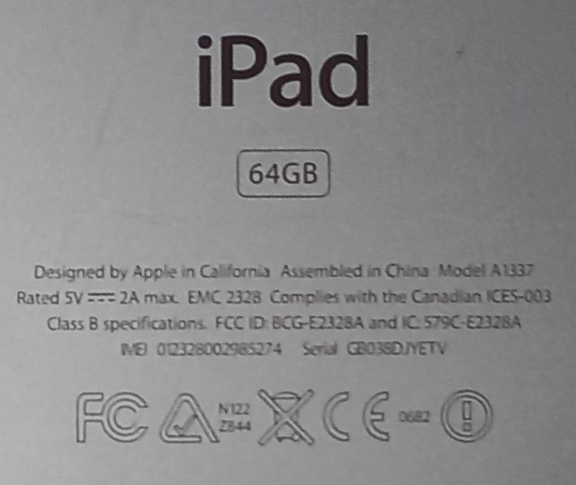 IPAD 64 GB - Não carrega64750958384898122