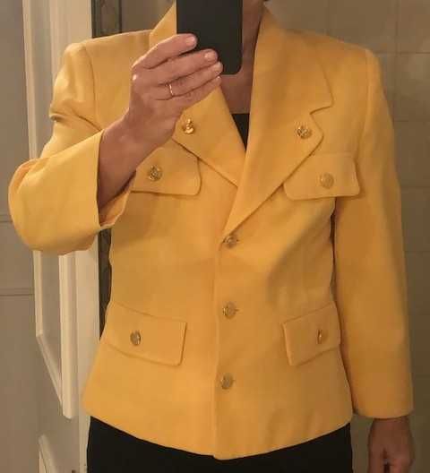 Casaco de senhora amarelo da marca de luxo Norbert Grin