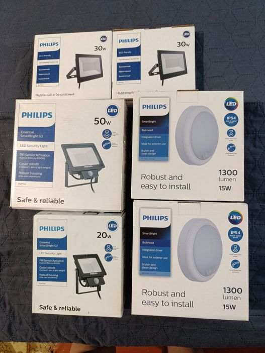 Прожектори світлодіодні з датчиком руху світло ледь