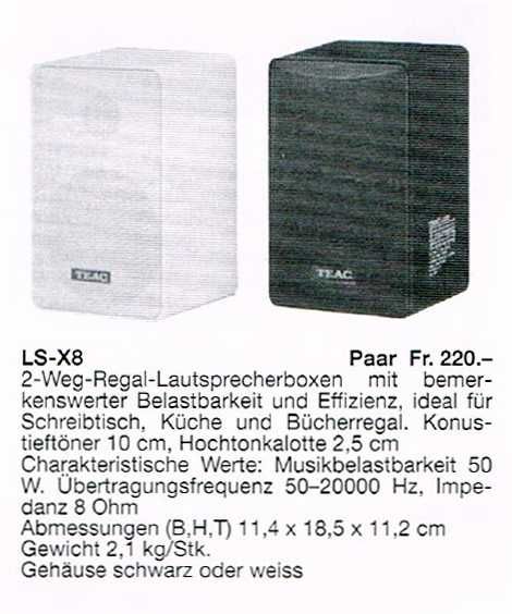 Teac LS-X8 miniaturowe kolumny monitory Japan 50w