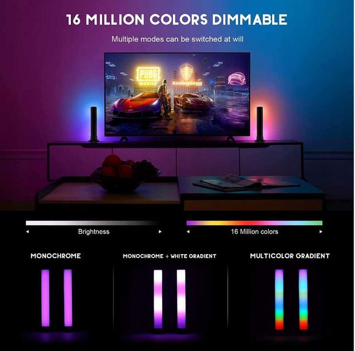 Lampa aled light do TV PC Light bar RGB 2 szt