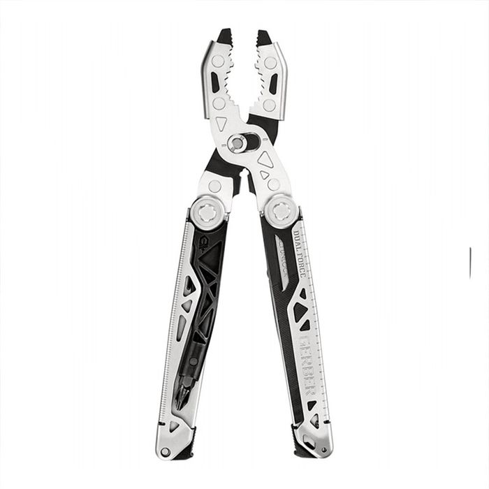Gerber Dual-Force Multi-Tool – Black/Silver (12 Tools), повнорозмірний мультитул для силової роботи ,нейлоновий чохол ,викрутка ,біти ,пилка ,напилок
