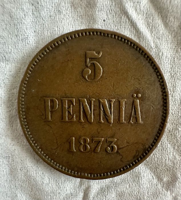 Finlandia 5 Pennia 1873 Aleksander II