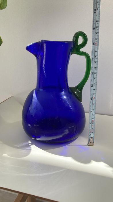 Conjunto Jarro e dois copos azuis