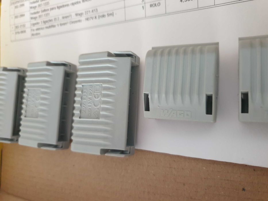 5 Isoladores Gelbox NOVOS para WAGO (Electricidade) IPX8 – Sizes 1 e 3