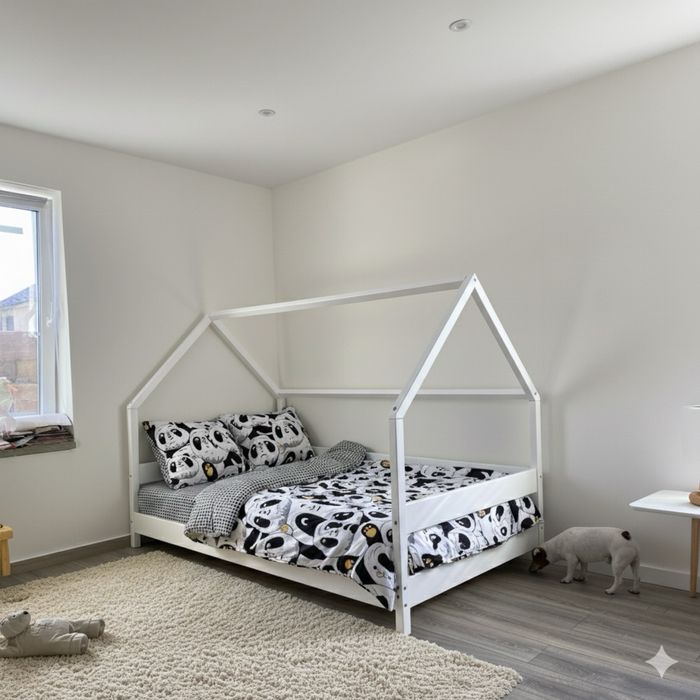 Кровать деревянная детская домик ліжко будиночок кроватка монтессорі 3