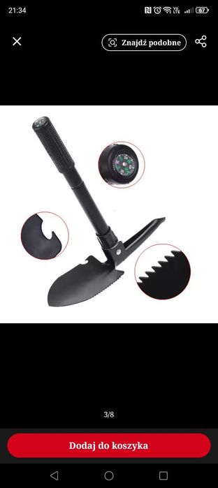 Saperka łopata biwakowa wędkarska czarna