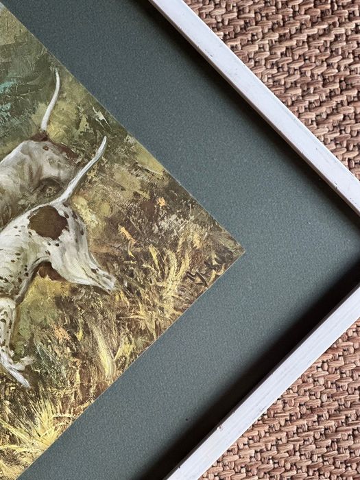 Quadro pintura com 3 cães Raça Pointer