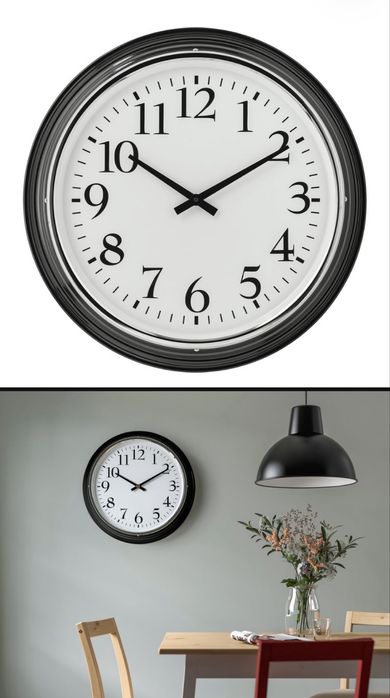 Zegar ścienny IKEA – 59 cm – czarny