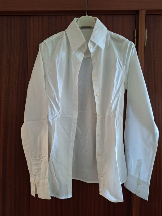 Camisa branca 95% algodão, 5% elastano