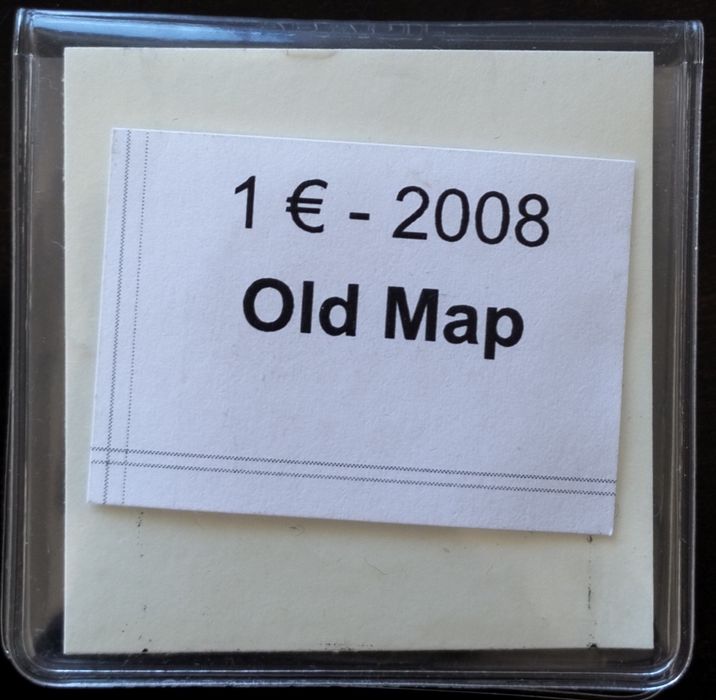 Moeda 1€ 2008 Mapa Antigo Estado Bela+ Extremamente Rara