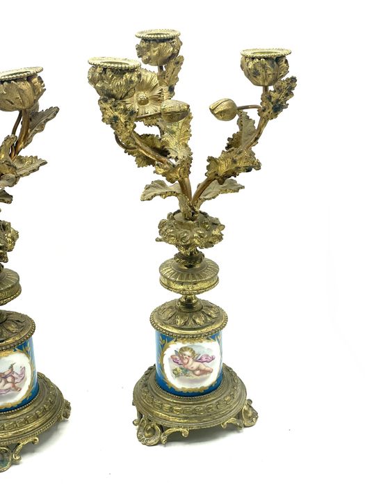 Casticais Sevres em bronze antigos sec 19