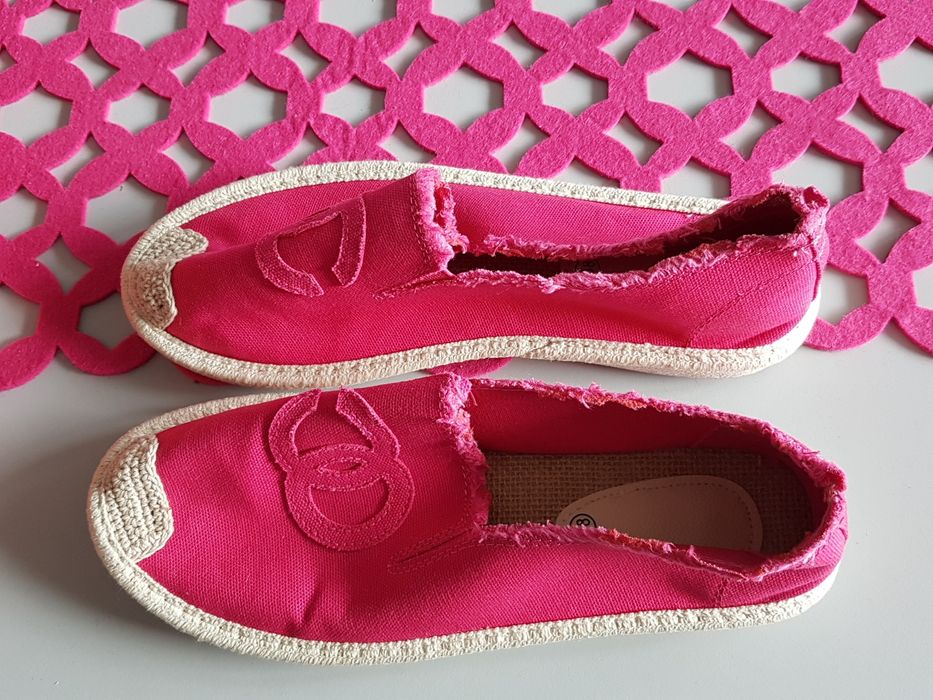 Espadryle jak nowe amarantowe, r. 38