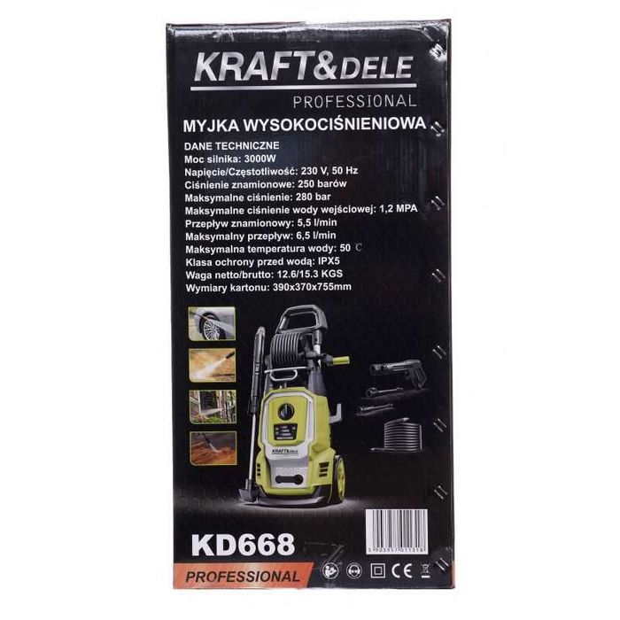 Myjka Ciśnieniowa 280bar Mocna Mosiężna Pompa Indukcja 3000W Profess*