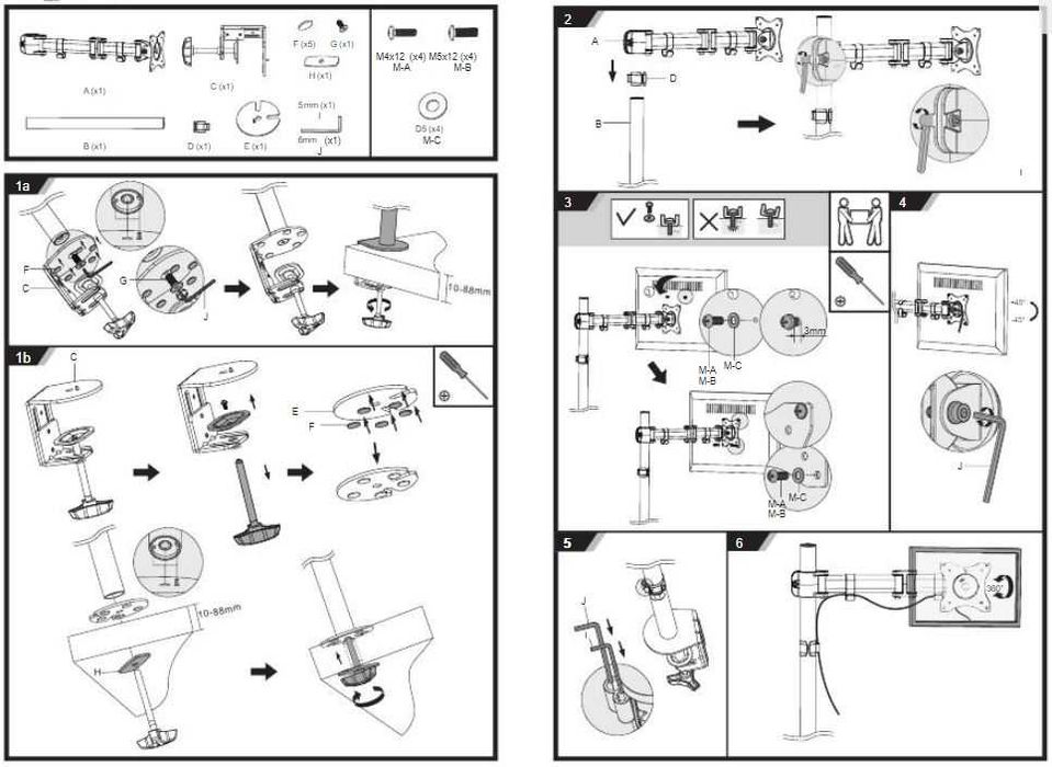 Suporte de Monitor de Braço EWENT EW1510