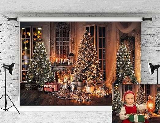 Tło fotograficzne Magiczny Świąteczny Salon 2,2x1,5 m Boże Narodzenie