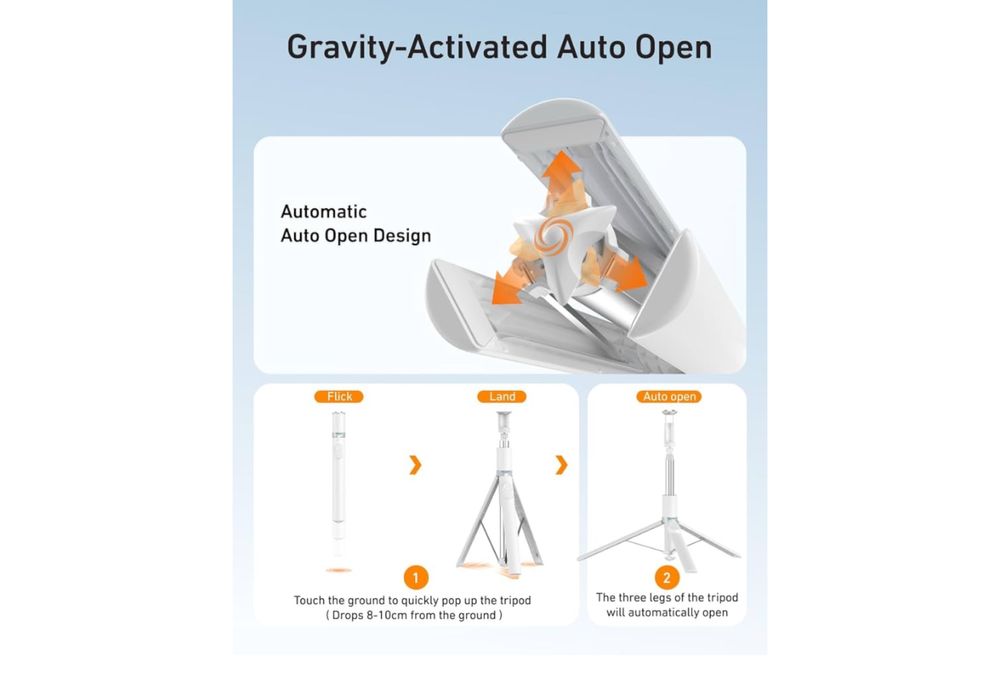 TELESIN Automatycznie otwierany statyw do telefonu 180CM
