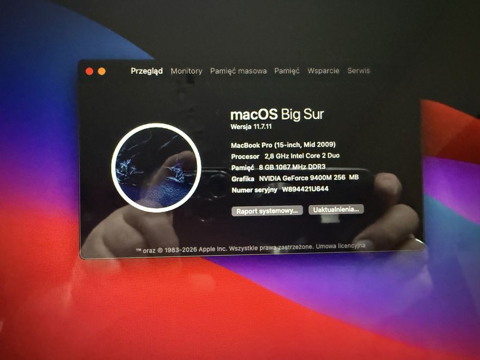 Macbook Pro 15cali 2009 rok