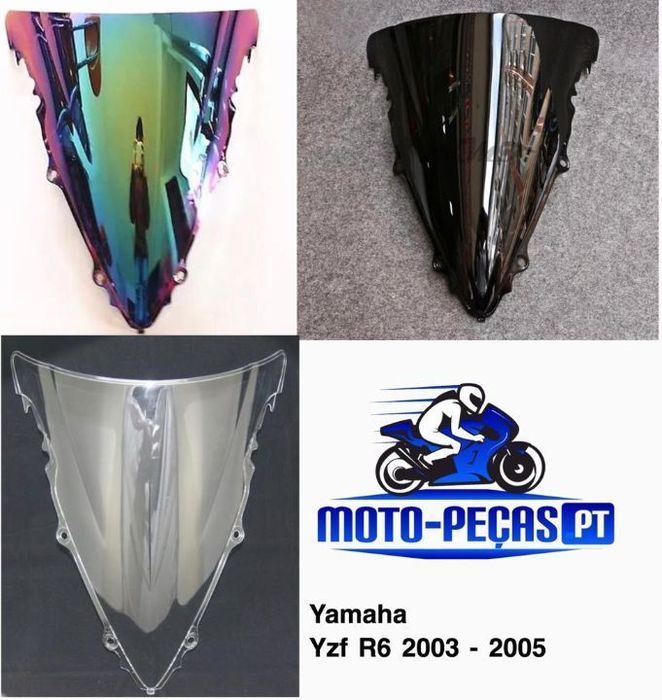 viseira nova  yamaha yzf R6 ano 2003 ate 2005  vidro bolha