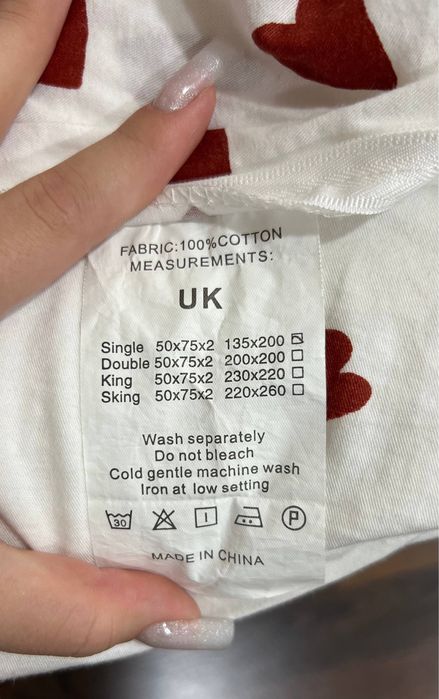 Комплект постільної білизни з сердечками | Односпальний | 90×200