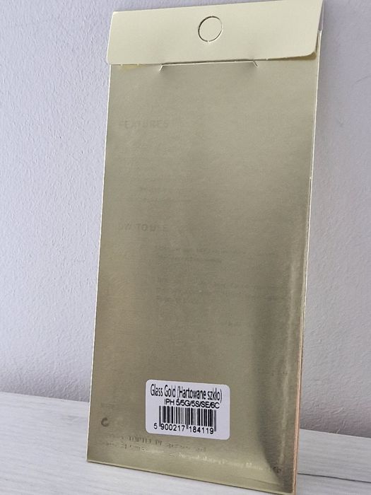 Hartowane szkło Gold do IPHONE 5/5G/5S/SE 2016/6C