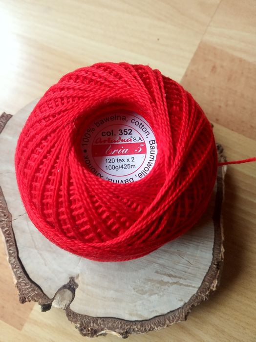 Kordonek ARIA - czerwony, 100 gram